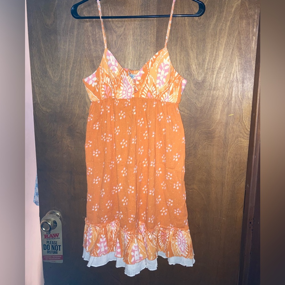 So Wear It Declare It Orange and White Sundress